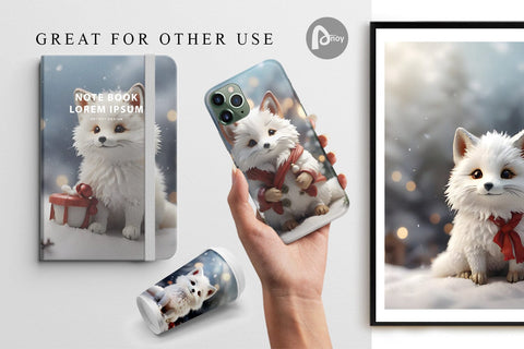 Digital Paper Fox Christmas Digital Pattern artnoy 