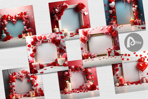 Digital Paper Frame Valentine Digital Pattern artnoy 