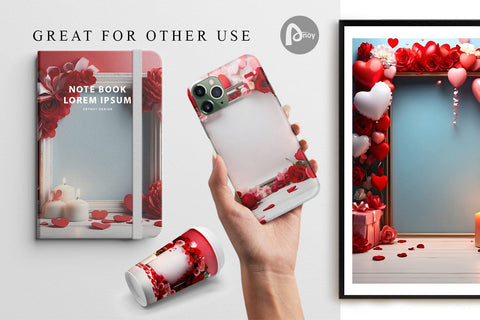 Digital Paper Frame Valentine Digital Pattern artnoy 