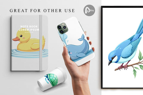 Digital Paper Friendly Cute Animals Sublimation artnoy 