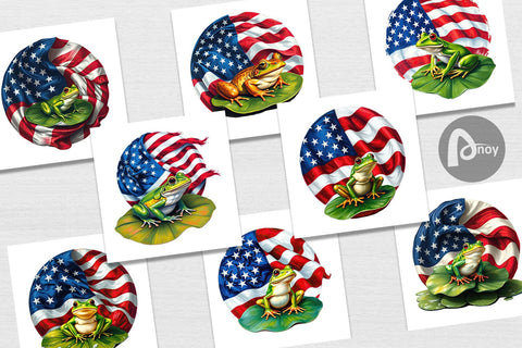 Digital Paper Frog 4th of July Digital Pattern artnoy 