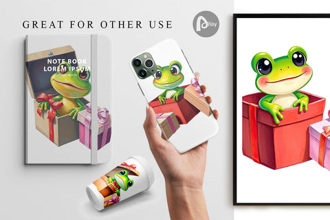 Digital Paper Frog Gift Digital Pattern artnoy 