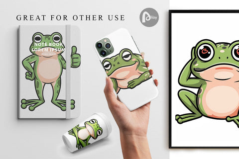 Digital Paper Frog Mood Digital Pattern artnoy 