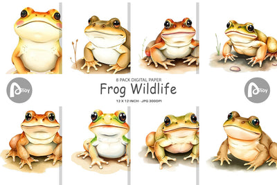 Digital Paper Frog Wildlife Digital Pattern artnoy 