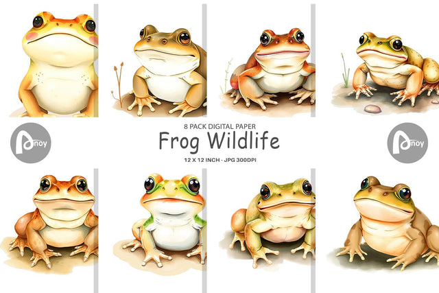 Digital Paper Frog Wildlife Digital Pattern artnoy 