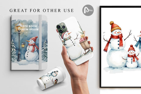 Digital Paper Frosty Friends Digital Pattern artnoy 