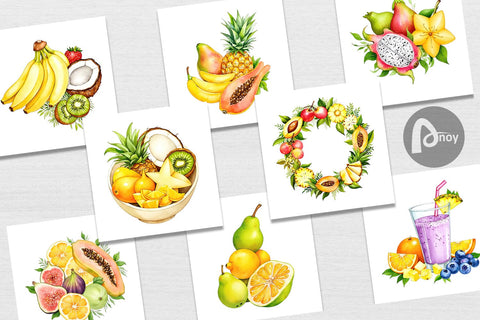 Digital Paper Fruit Fiesta Digital Pattern artnoy 