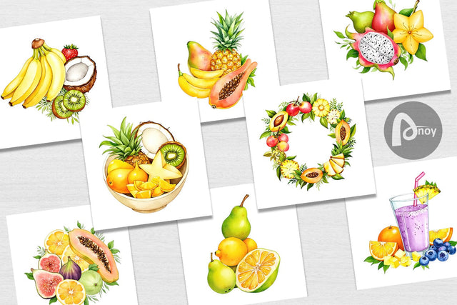 Digital Paper Fruit Fiesta Digital Pattern artnoy 