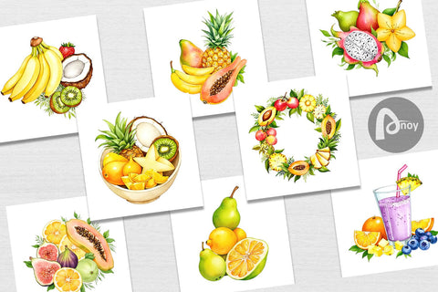 Digital Paper Fruit Fiesta Digital Pattern artnoy 