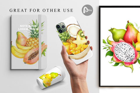 Digital Paper Fruit Fiesta Digital Pattern artnoy 