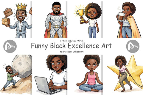 Digital Paper Funny Black Excellence Digital Pattern artnoy 
