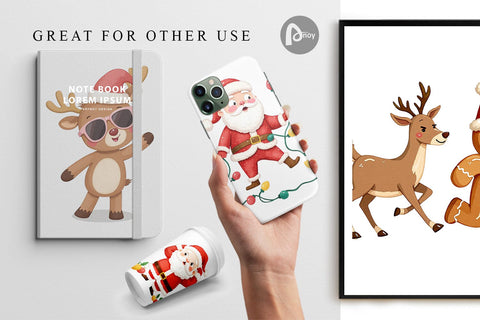 Digital Paper Funny Christmas Digital Pattern artnoy 