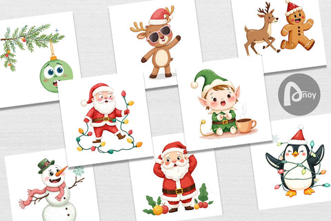 Digital Paper Funny Christmas Digital Pattern artnoy 