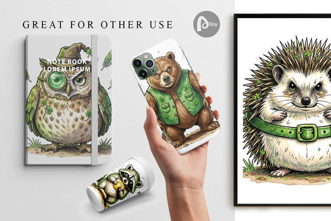 Digital Paper Funny St Patricks Animal Digital Pattern artnoy 