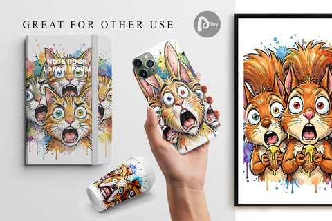 Digital Paper Funny Suburban Animal Heatwave Digital Pattern artnoy 