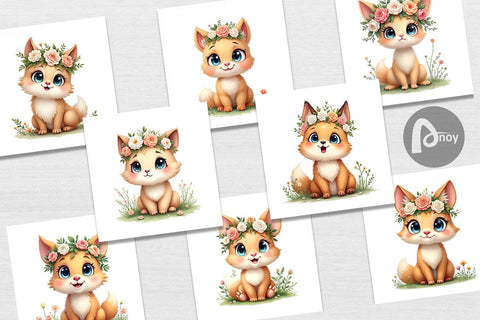 Digital Paper Furry Expressions Digital Pattern artnoy 