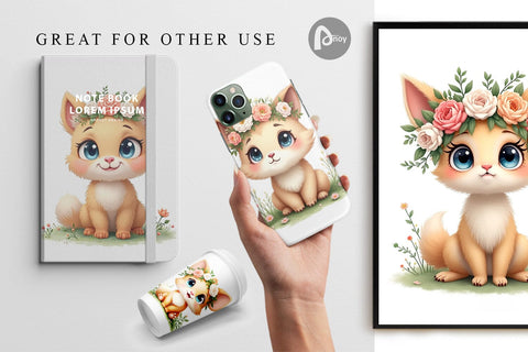 Digital Paper Furry Expressions Digital Pattern artnoy 