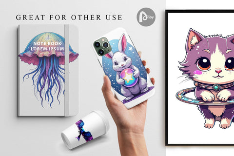 Digital Paper Galactic Pet Charms Digital Pattern artnoy 