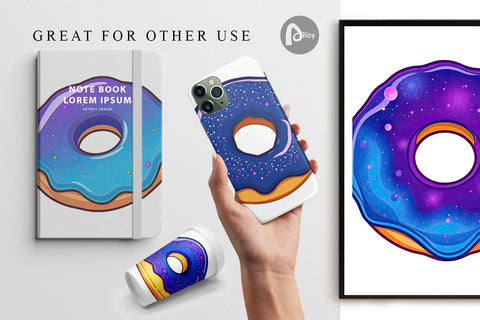 Digital Paper Galaxy Donut Digital Pattern artnoy 