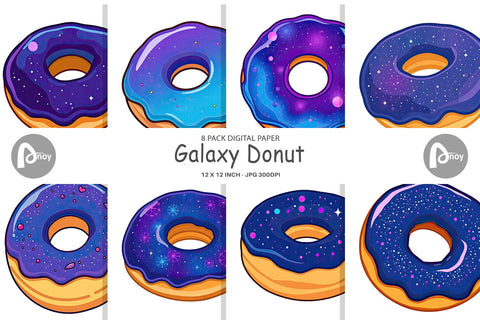 Digital Paper Galaxy Donut Digital Pattern artnoy 