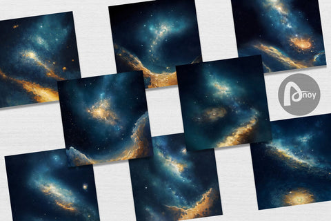 Digital Paper Galaxy Space Watercolor Digital Pattern artnoy 