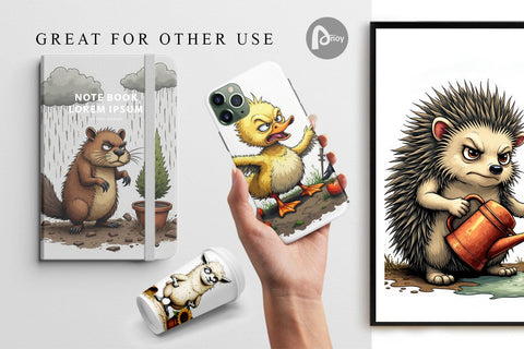 Digital Paper Garden Grumps Digital Pattern artnoy 