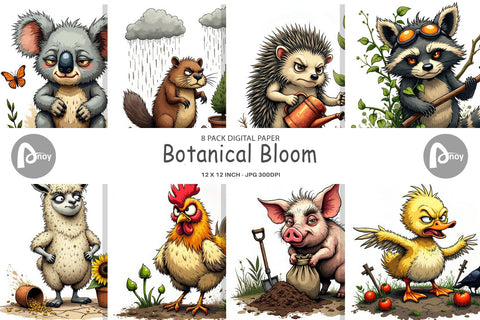 Digital Paper Garden Grumps Digital Pattern artnoy 