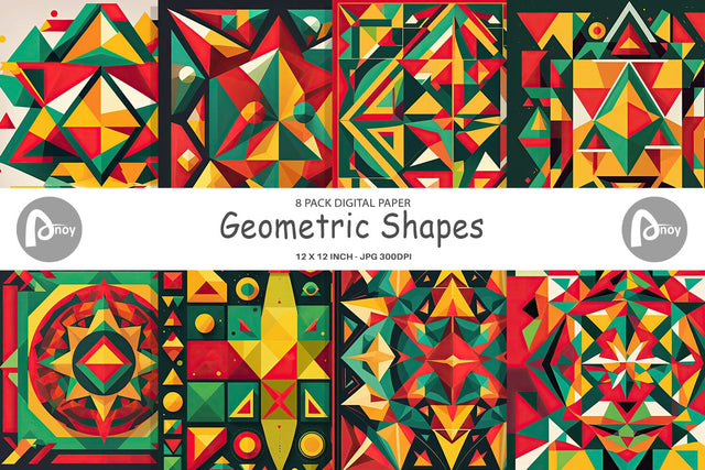 Digital Paper Geometric Shapes Digital Pattern artnoy 