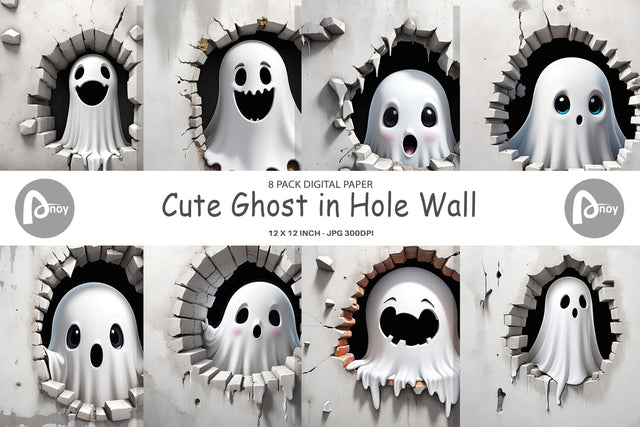 Digital Paper Ghost in Wall Digital Pattern artnoy 