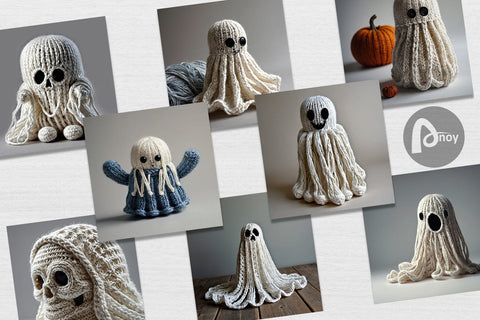 Digital Paper Ghost Knitted Digital Pattern artnoy 
