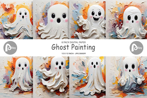 Digital Paper Ghost Painting Digital Pattern artnoy 