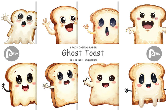 Digital Paper Ghost Toast Digital Pattern artnoy 