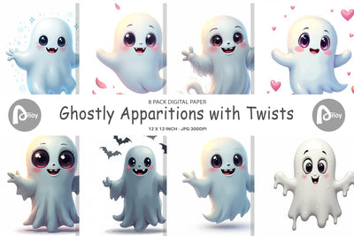 Digital Paper Ghostly Twists Digital Pattern artnoy 