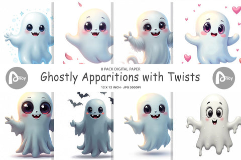 Digital Paper Ghostly Twists Digital Pattern artnoy 