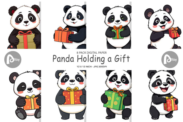 Digital Paper Gift Panda Digital Pattern artnoy 