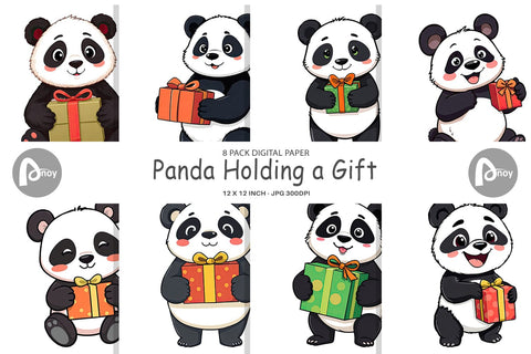Digital Paper Gift Panda Digital Pattern artnoy 