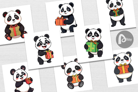 Digital Paper Gift Panda Digital Pattern artnoy 