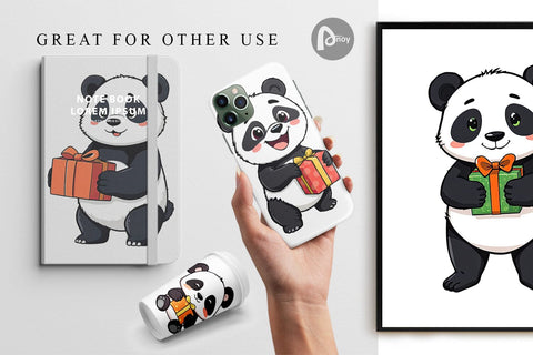Digital Paper Gift Panda Digital Pattern artnoy 