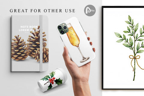 Digital Paper Gilded Evergreen Digital Pattern artnoy 