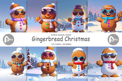 Digital Paper Gingerbread Christmas Digital Pattern artnoy 