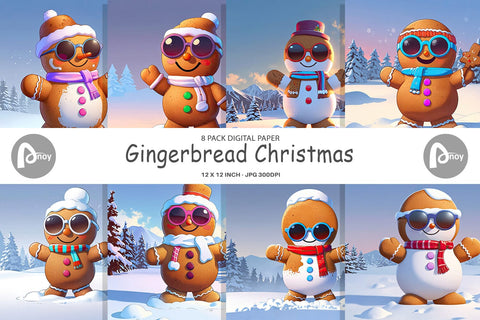 Digital Paper Gingerbread Christmas Digital Pattern artnoy 