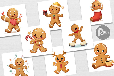 Digital Paper Gingerbread Christmas Joy Digital Pattern artnoy 