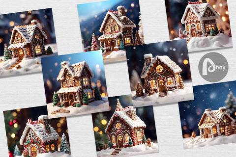 Digital Paper Gingerbread House Digital Pattern artnoy 