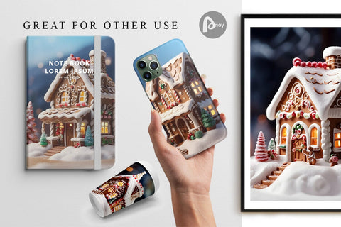 Digital Paper Gingerbread House Digital Pattern artnoy 