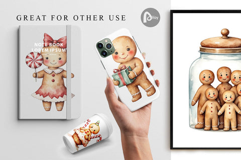 Digital Paper Gingerbread Joy Digital Pattern artnoy 