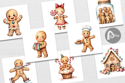 Digital Paper Gingerbread Joy Digital Pattern artnoy 