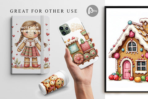 Digital Paper Gingerbread Patchwork Delights Digital Pattern artnoy 