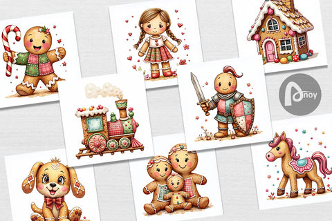 Digital Paper Gingerbread Patchwork Delights Digital Pattern artnoy 