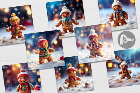 Digital Paper Gingerman Christmas Digital Pattern artnoy 