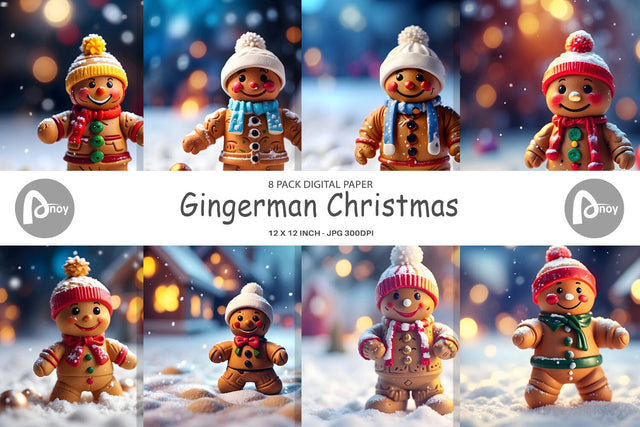 Digital Paper Gingerman Christmas Digital Pattern artnoy 